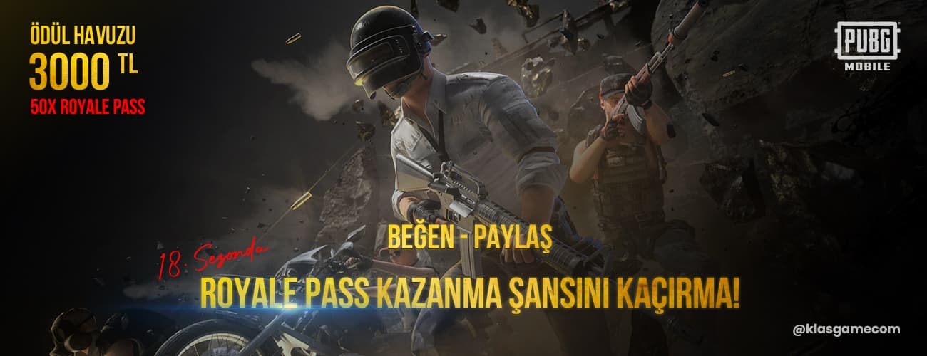 KLASGIFT’DEN PUBG MOBILE 18. SEZON ÇEKİLİŞİ!!